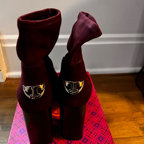 Tory Burch suede bootie. Especially perfect for your next holiday party. - Picture 3 of 4